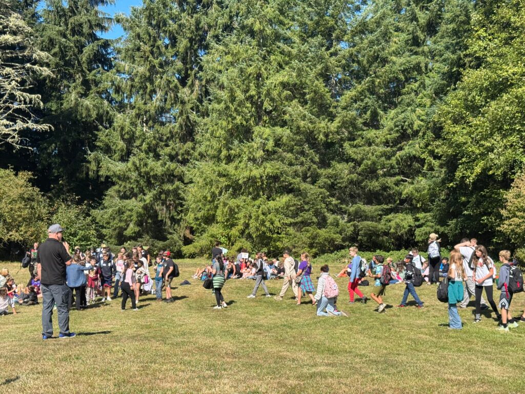 Students learning about forestry and conservation at the 65th annual Forestry Days event.